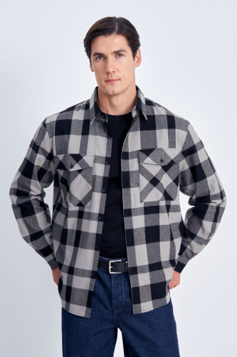 Рубашка прямого силуэта в клетку