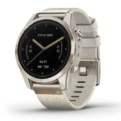 Смарт-часы Garmin Epix Pro Gen 2 42mm Sapphire Soft Gold with Nylon Band (010-02802-20)