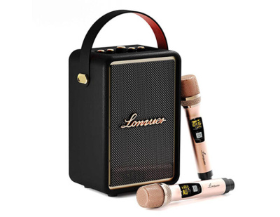 Портативная колонка с двумя микрофонами Lonzuer Running (черный)