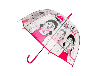 Зонт-трость Игра в кальмара Тише едешь, дальше будешь (прозрачный)