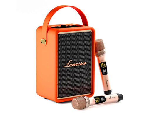 Портативная колонка с двумя микрофонами Lonzuer Running (оранжевый)