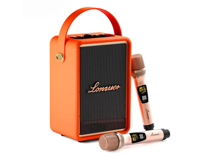 Портативная колонка с двумя микрофонами Lonzuer Running (оранжевый)