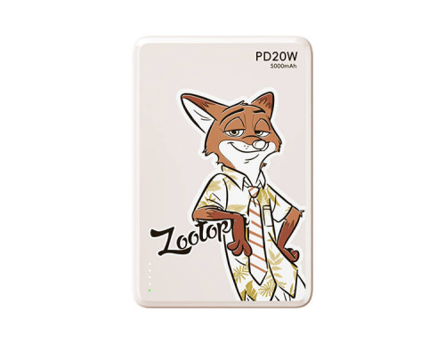 Внешний беспроводной магнитный аккумулятор Дисней Зверополис, Лис Ник Уайлд (бежевый,5000 мАч)