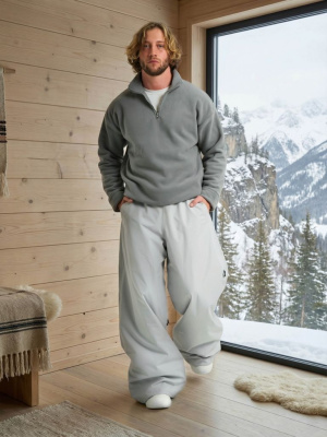 Штаны Wide U (Светло-серый / Черный)