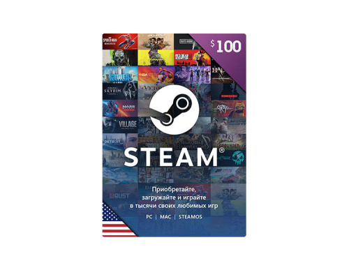Карта оплаты Steam 100 USD USA [Цифровая версия] (PC)