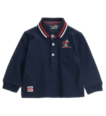 Поло с длинным рукавом для маленького мальчика