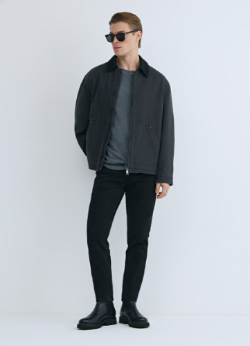 Базовые зауженные джинсы с эластаном, Черный