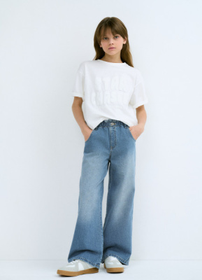 Широкие джинсы для девочек, Синий