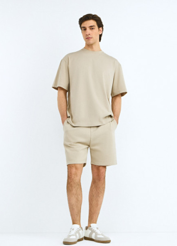 Базовые шорты из хлопка, Бежевый