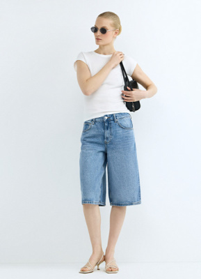 Джинсовые шорты-бермуды, Голубой