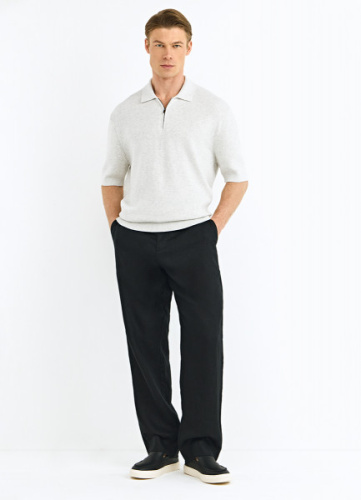 Брюки изо льна, Черный