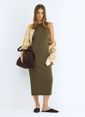 Платье-майка из трикотажа, Зеленый