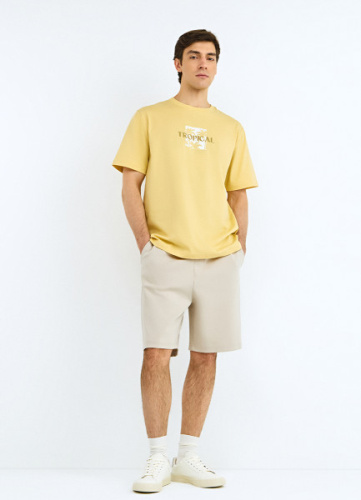 Шорты трикотажные интерлок, Бежевый