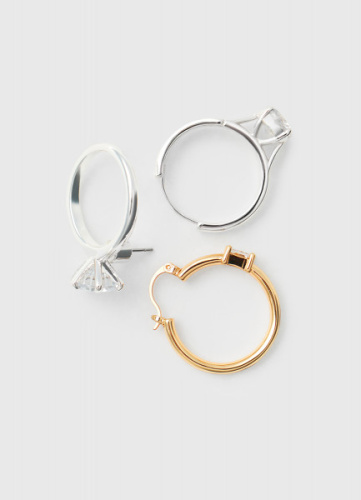 Серьги в виде колец O'STIN x Яндекс Книги, Мультицвет