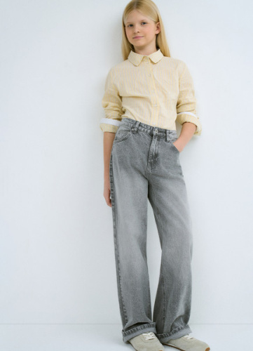 Прямые джинсы для девочек, Серый