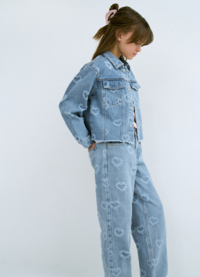 Прямые джинсы для девочек, Голубой