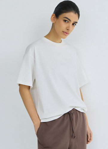 Футболка оверсайз из хлопка, Белый
