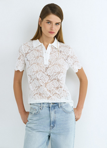 Поло из кружева, Белый