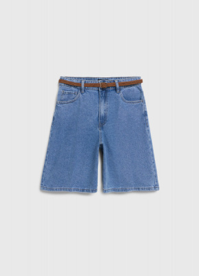 Шорты-бермуды с ремнём, Голубой