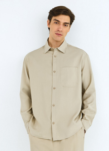 Рубашка из вискозы, Бежевый
