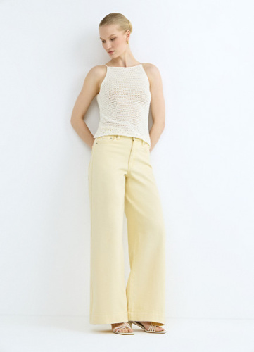 Широкие джинсы из плотного денима, Желтый
