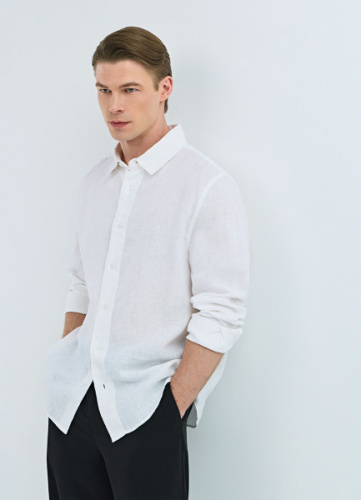 Рубашка изо льна, Белый