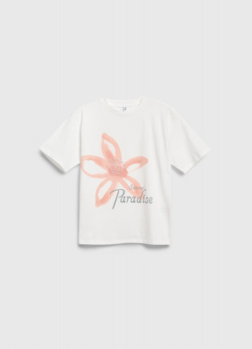 Футболка с принтом для девочек, Белый