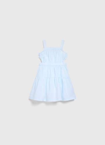 Платье из ткани с жатым эффектом для девочек, Зеленый