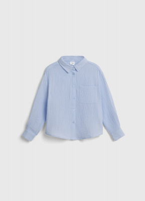 Рубашка из муслина для девочек, Голубой