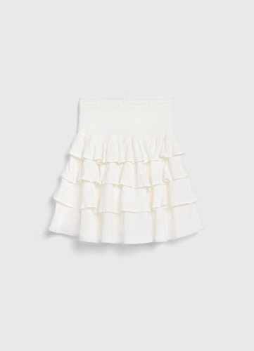 Юбка из ткани с жатым эффектом для девочек, Белый