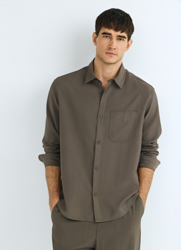 Рубашка из вискозы, Коричневый