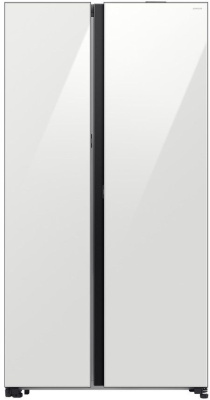 Холодильник Samsung Side-by-Side с автоматически открывающимися дверьми, 646 л Белое стекло
