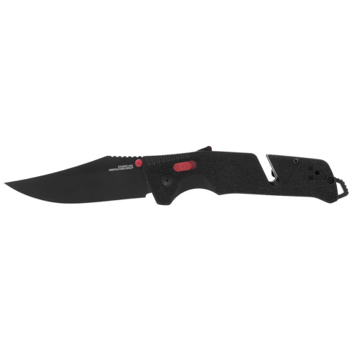 Полуавтоматический складной нож SOG Trident Mk3 Black-Red, сталь D2, рукоять GRN