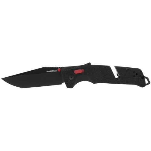 Полуавтоматический складной нож SOG Trident Mk3 Black-Red Tanto, сталь D2, рукоять GRN