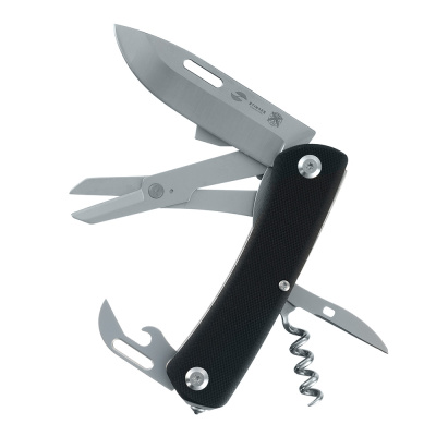 Нож перочинный Stinger 101 мм, 10 функций, сталь D2/420A, рукоять G10, черный