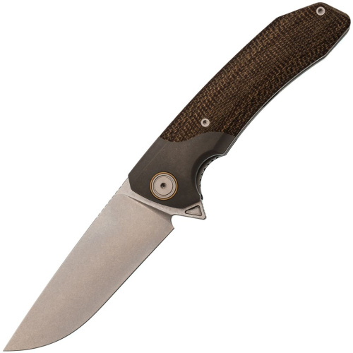Складной нож Maxace Goliath Brown, сталь Bohler K110, рукоять микарта/темный больстер