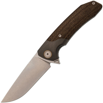 Складной нож Maxace Goliath Brown, сталь Bohler K110, рукоять микарта/темный больстер