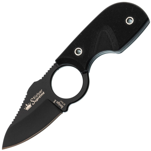 Шейный нож Kizlyar Supreme Amigo X, сталь D2, рукоять G10, черный