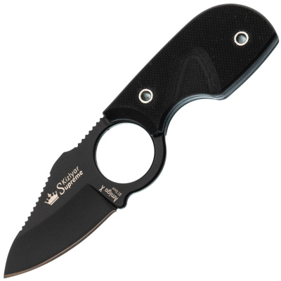 Шейный нож Kizlyar Supreme Amigo X, сталь D2, рукоять G10, черный
