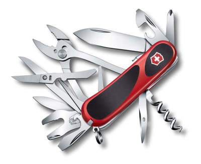 Нож перочинный Victorinox EvoGrip S557, сталь X50CrMoV15, рукоять термопластик GRN, красно-чёрный