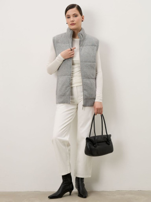 Жилет из кашемира женский 16138 серо-голубой