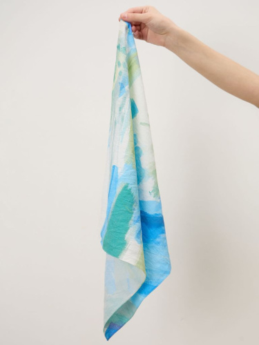 Платок из вискозы 12050 Geo голубо-зеленый