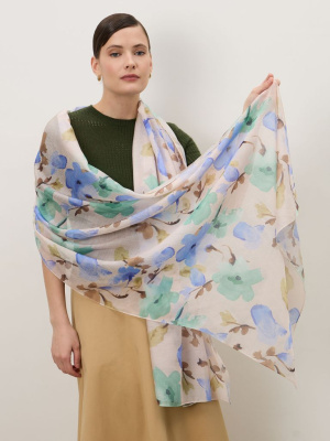 Шарф из вискозы 12024 Flo голубо-зеленый