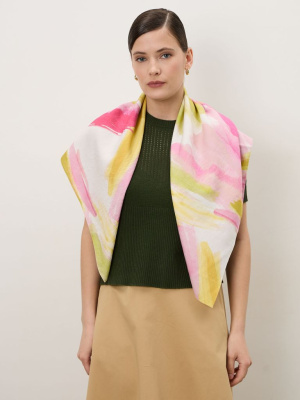 Платок из вискозы 12090 Geo розово-желтый