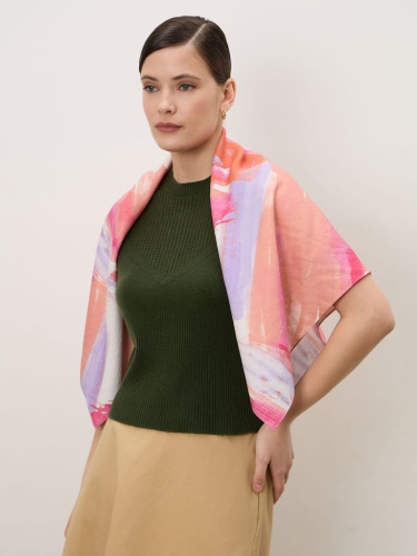 Платок из вискозы 12090 Geo оранжево-розовый