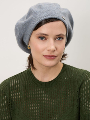 Берет из кашемира 04006 океан