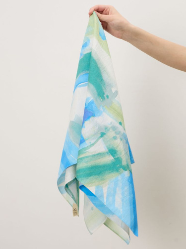 Платок из вискозы 12090 Geo голубо-зеленый