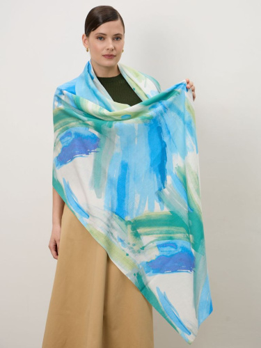 Шарф из вискозы 12024 Geo голубо-зеленый