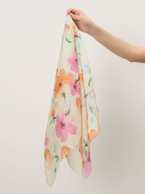 Платок из вискозы 12090 Flo оранжево-розовый