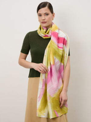 Шарф из вискозы 12024 Geo розово-желтый